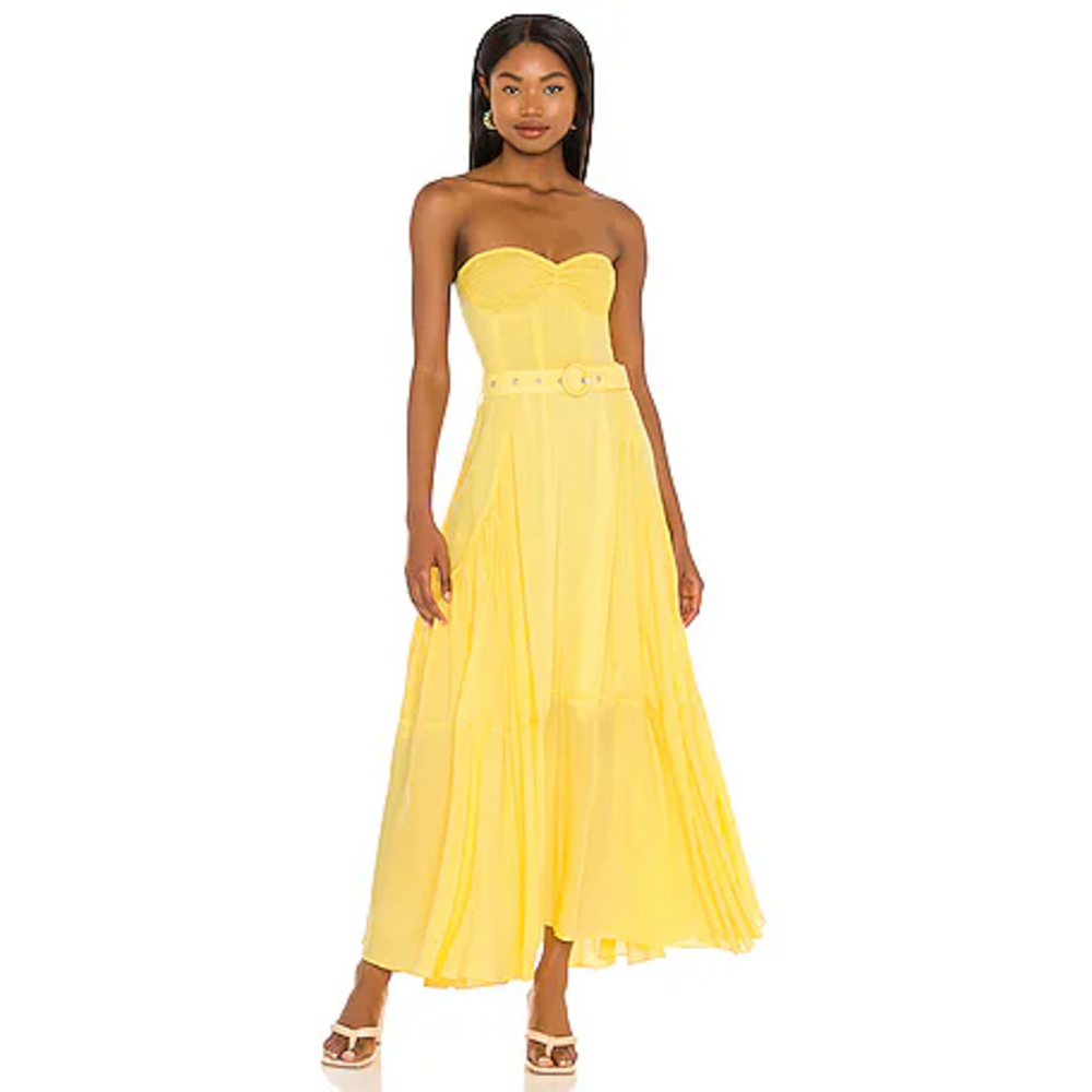 SWF Belted Halter Dress in Yellow